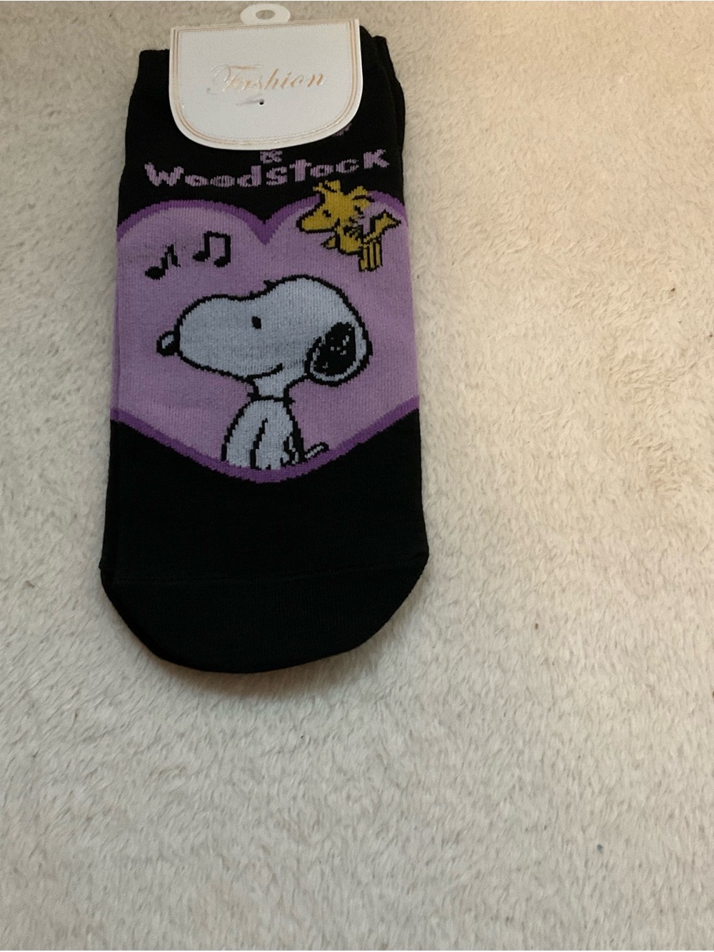 Snoopy & Woodstock Purple Heart Low-Cut Socks